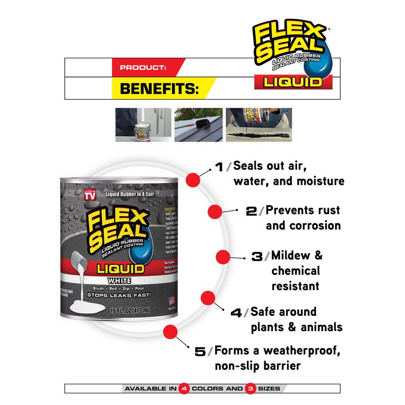 Flex Seal Family of Products Flex Seal MAX Black Liquid Rubber Sealant Coating 2.5 gal