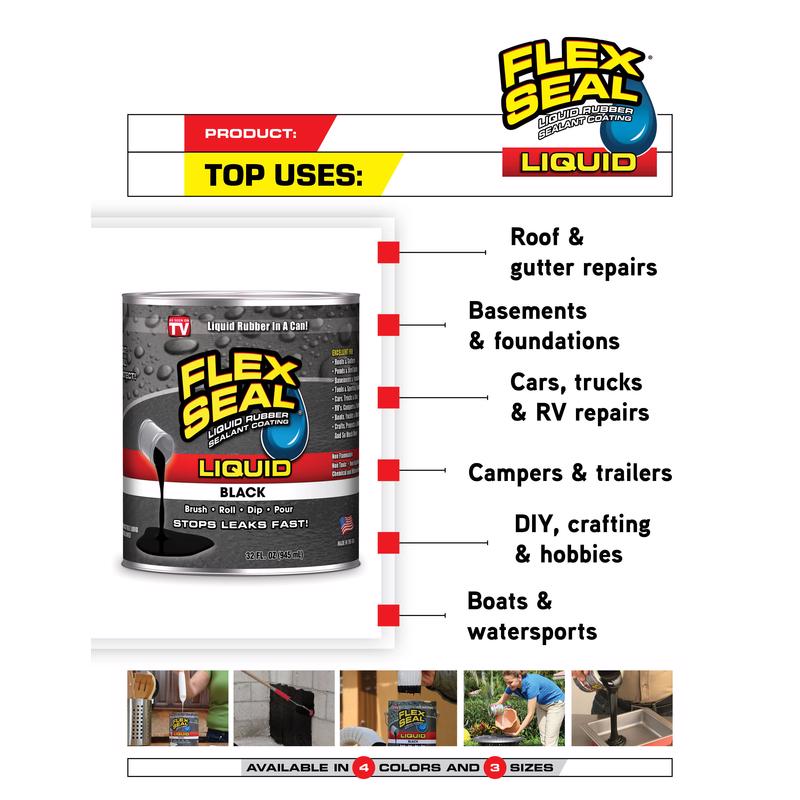 Flex Seal Family of Products Flex Seal MAX Black Liquid Rubber Sealant Coating 2.5 gal