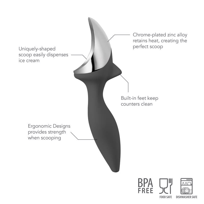Tovolo Charcoal Zinc Alloy Tilt Up Ice Cream Scoop