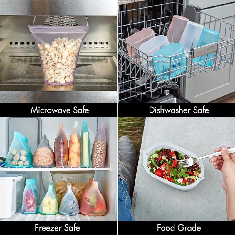 Zip Top 24 oz Teal Food Storage 1 pk