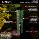 Taylor ClearVu Glow in the Dark Rain Gauge/Sprinkler Ground 1.18 in. W X 2.76 in. L