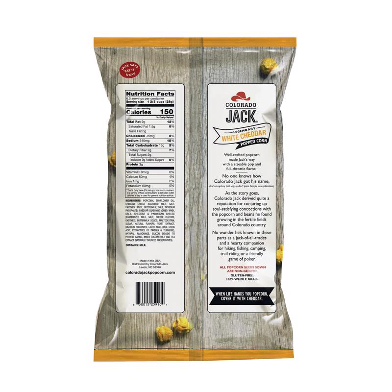 Colorado Jack Legendary White Cheddar Gourmet Popcorn 6.5 oz Bagged