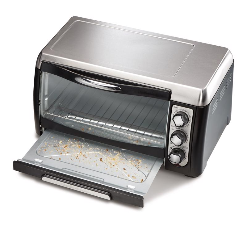 HB Stainless Steel Black/Silver 6 slot Toaster Oven 11 in. H X 18.75 in. W X 15.13 in. D