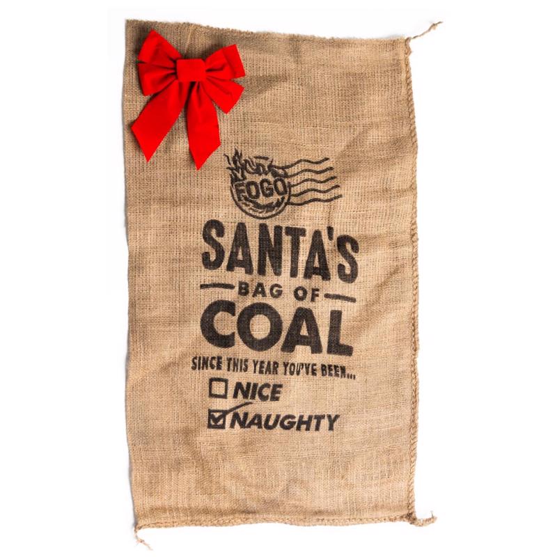 FOGO Brown Santa's Bag of Coal Gift Bag
