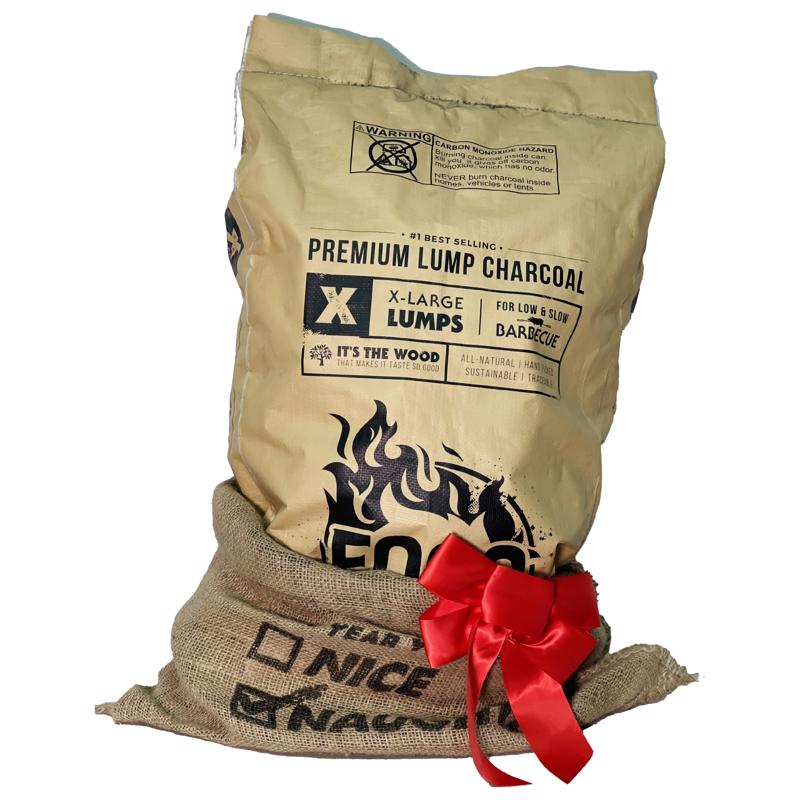 FOGO Brown Santa's Bag of Coal Gift Bag