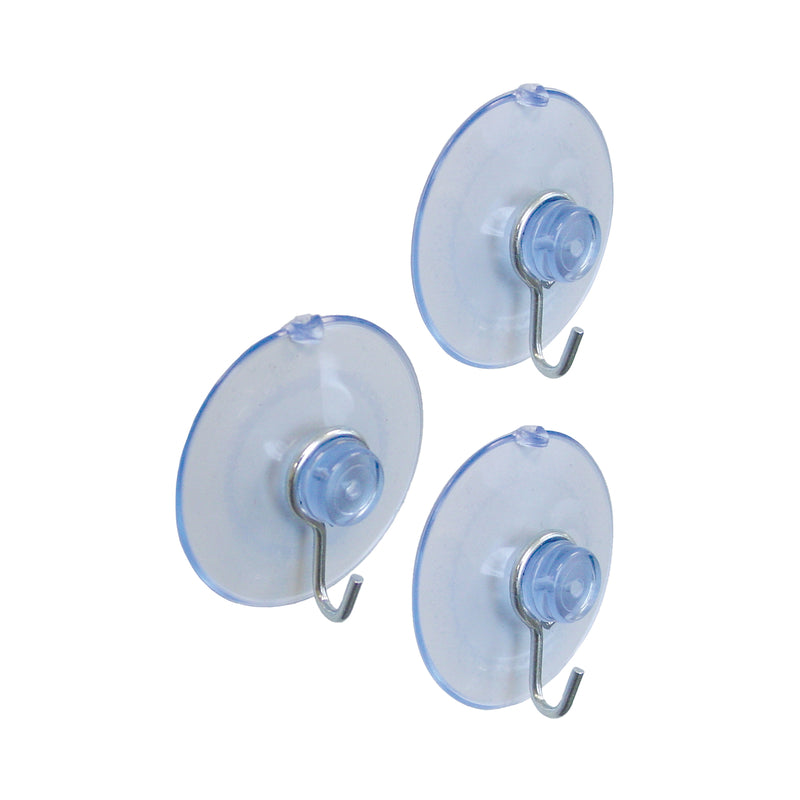 Crawford Medium Plastic Suction Cup Hook 1.6 in. L 3 pk