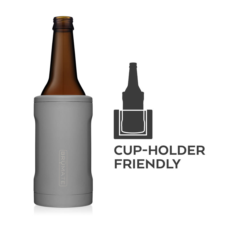 BruMate Hopsulator Bott'l 12 oz Bottle Matte Gray BPA Free Vacuum Insulated Bottle