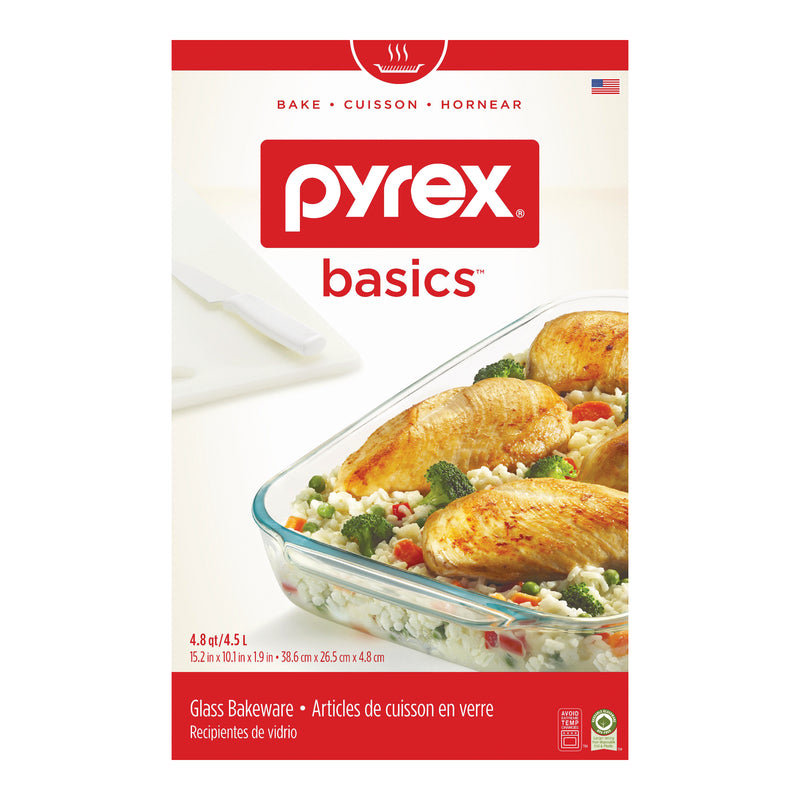 Pyrex 10 in. W X 15 in. L Baking Dish Clear