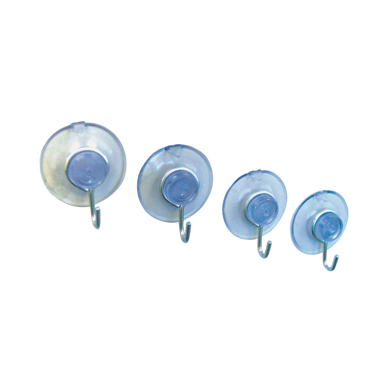 Crawford Small Plastic Suction Cup Hook 4 pk