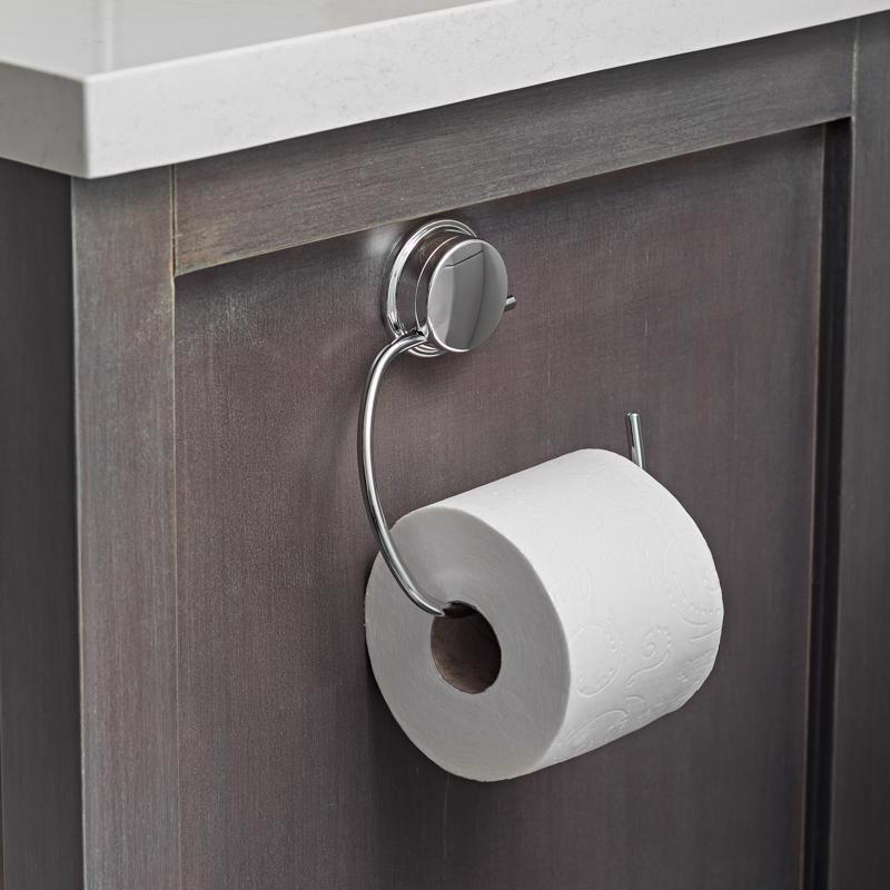 Better Living Stick N Lock Plus Chrome Silver Toilet Paper Holder