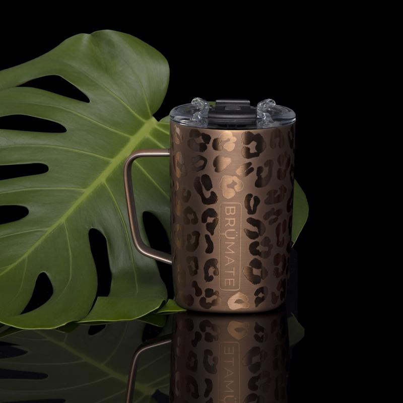 BruMate Toddy 16 oz Gold Leopard BPA Free Vacuum Insulated Mug