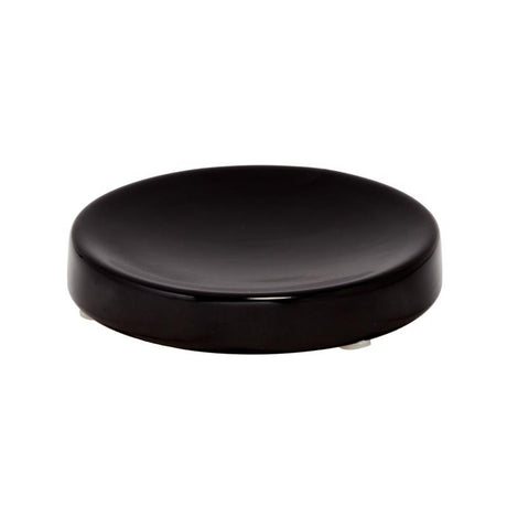 SOAP DISH CERMC BLK 4.5"