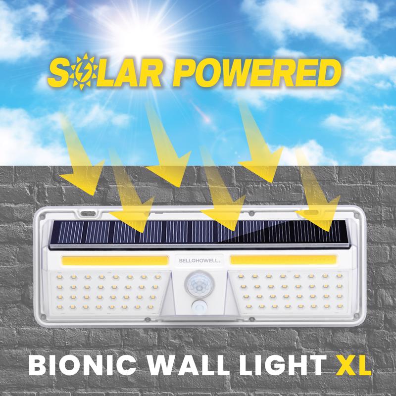 Bell & Howell Motion-Sensing Solar Powered LED White Smart-Enabled Security Wall Light