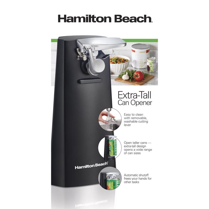 Hamilton Beach Black Electric Can Opener Magnetic Lid Holder