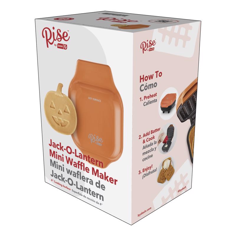Rise by Dash Jack-O-Lantern 1 waffle Orange Plastic Waffle Maker