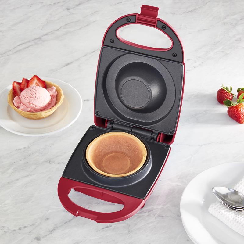 Rise by Dash 1 waffle Red Plastic Waffle Bowl Maker