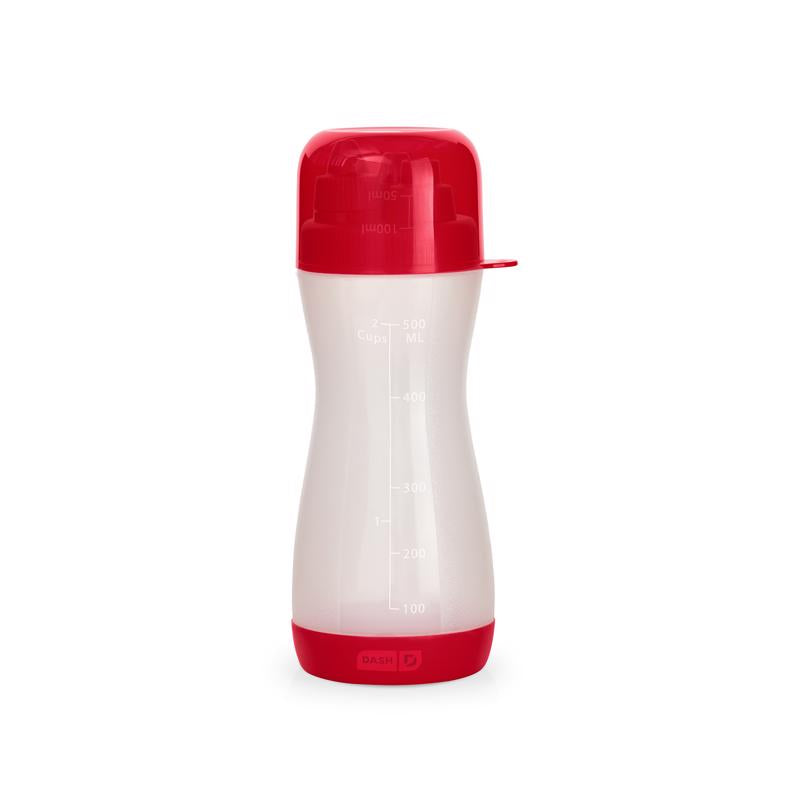 Rise by Dash Clear/Red ABS Plastic Batter Bottle 2 cups