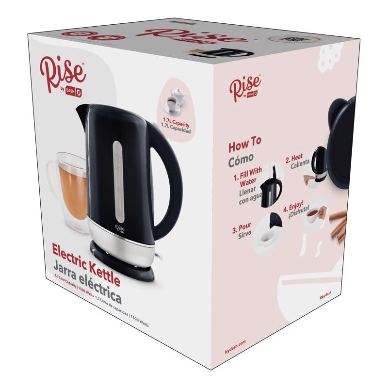 Rise by Dash Black Polypropylene 1.7 L Electric Tea Kettle