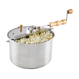 Carey Aluminum Stove Top Popcorn Popper 6 qt Silver