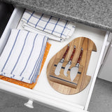 Final Touch 10 in. L X 7.3 in. W X 0.5 in. Wood Cheese Board with Slicer