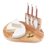 Final Touch 10 in. L X 7.3 in. W X 0.5 in. Wood Cheese Board with Slicer