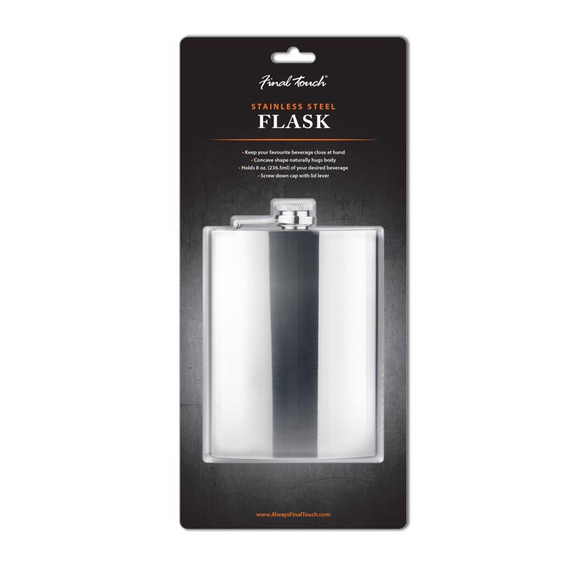 Final Touch 8 oz Silver Stainless Steel Flask