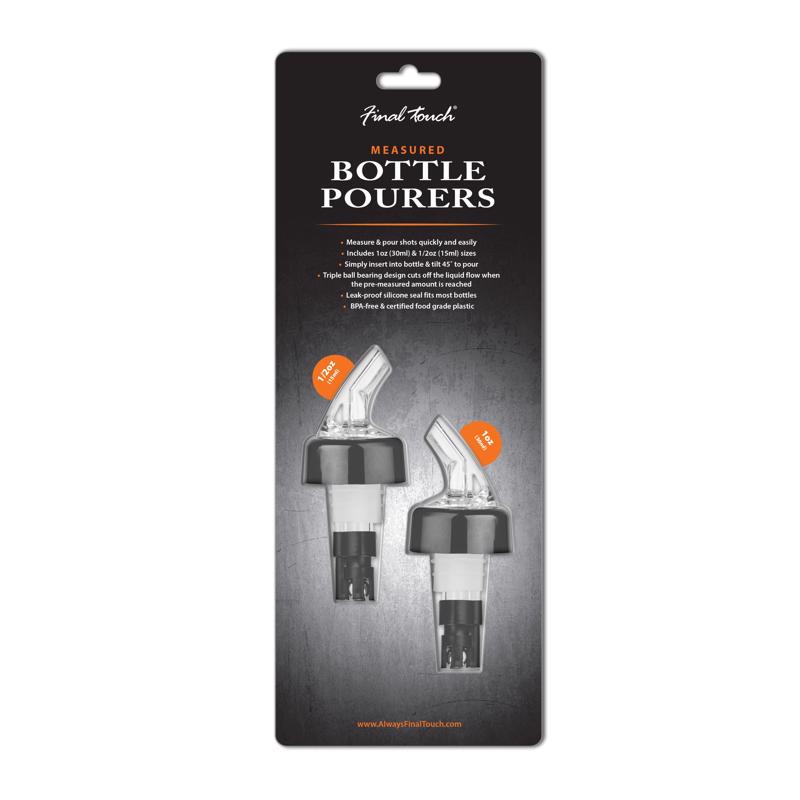 Final Touch Black/Clear Plastic/Silicone Bottle Pourer