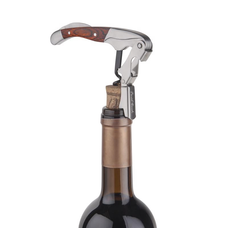 Final Touch Multicolored Stainless Steel/Wood Waiter's Corkscrew