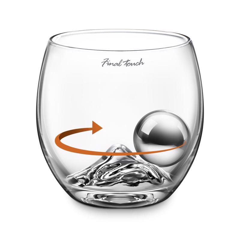Final Touch 8 oz Clear/Silver Glass/Stainless Steel Chilling Ball Set