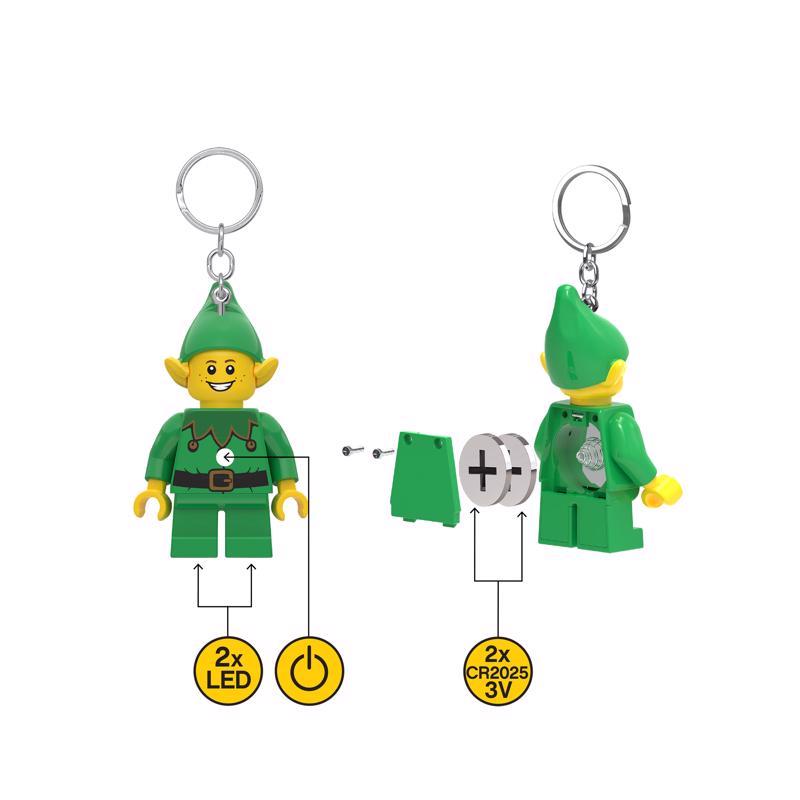 LEGO Classic Plastic Green/Yellow Elf Keychain w/LED Light