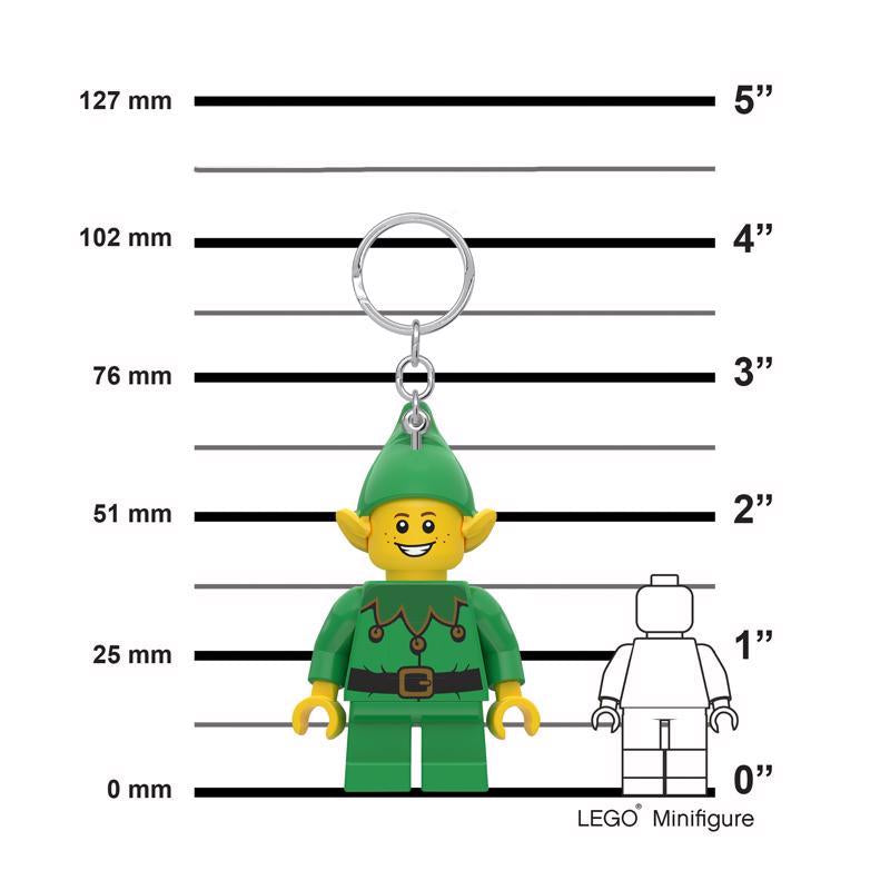 LEGO Classic Plastic Green/Yellow Elf Keychain w/LED Light
