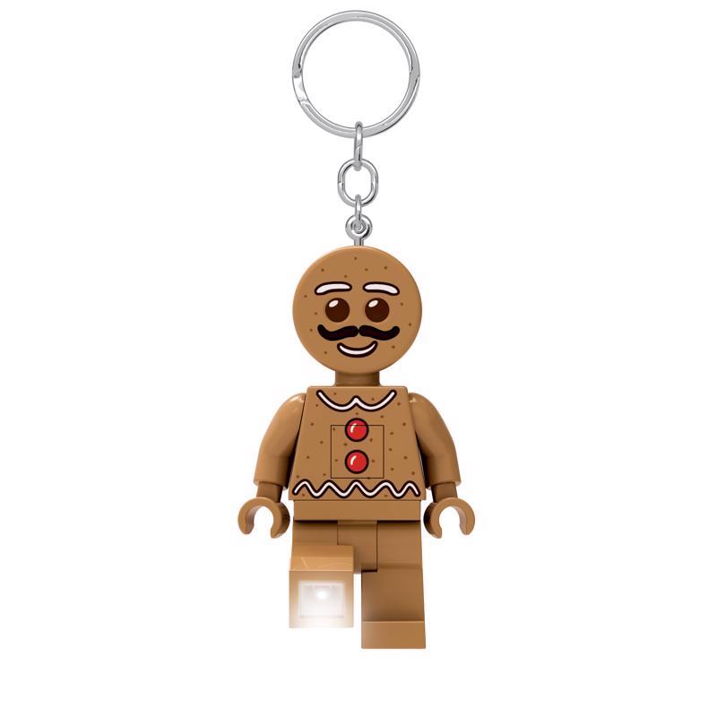 LEGO Classic Plastic Brown Gingerbread Man Keychain w/LED Light