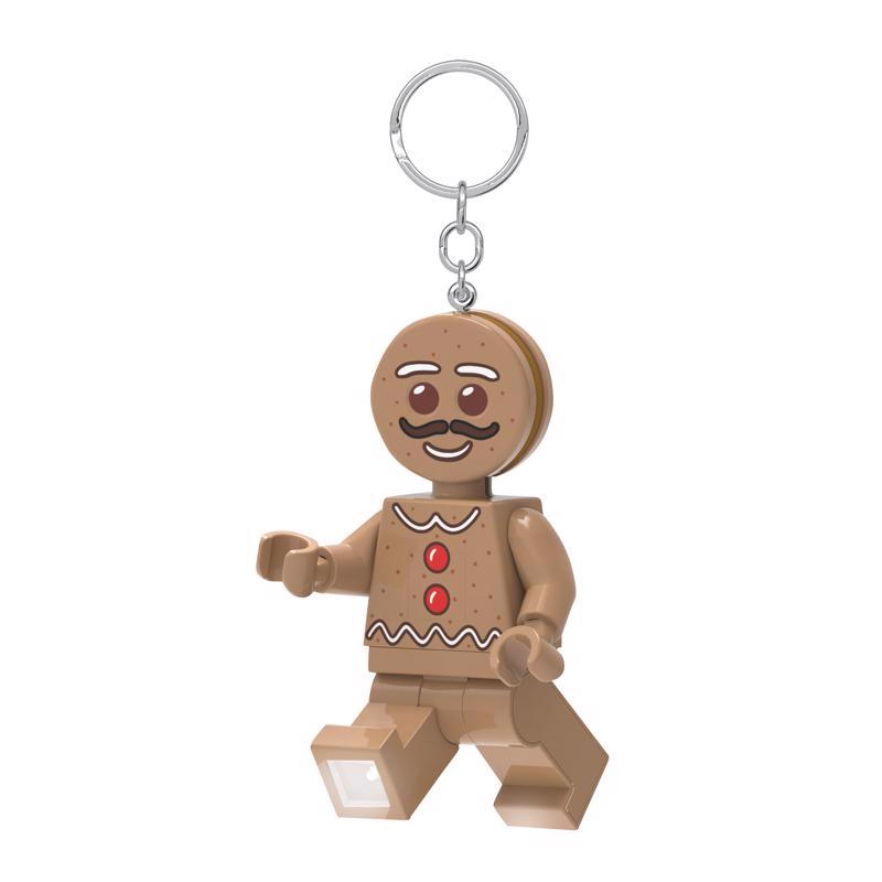 LEGO Classic Plastic Brown Gingerbread Man Keychain w/LED Light