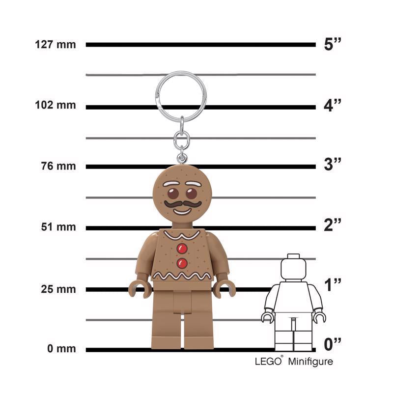 LEGO Classic Plastic Brown Gingerbread Man Keychain w/LED Light