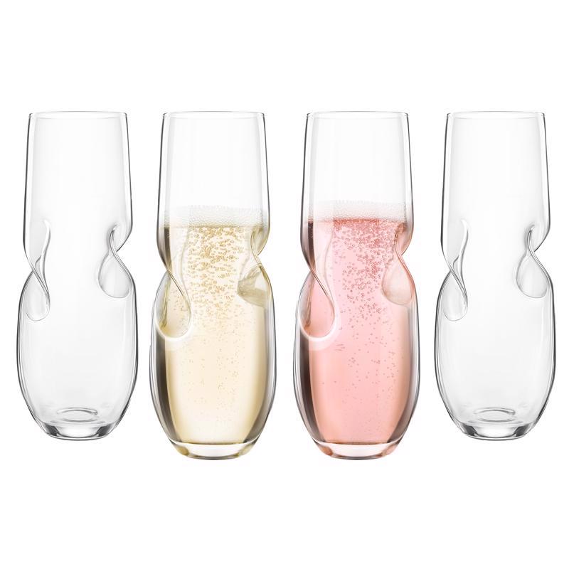Final Touch 10 oz Clear Glass Stemless Champagne Flutes