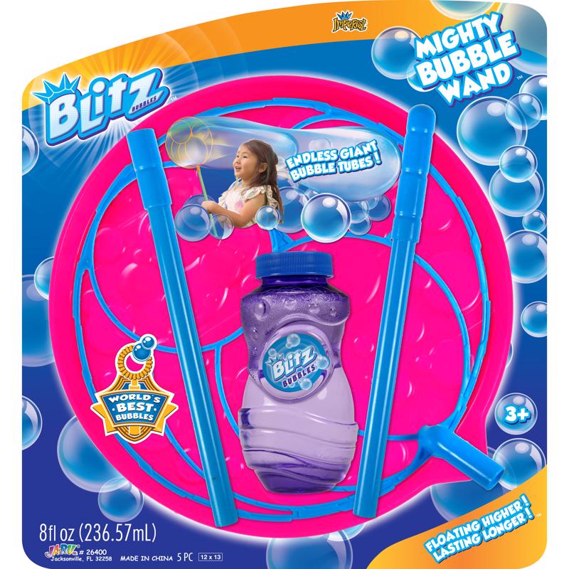 Blitz Bubbles Mighty Bubble Wand Plastic Multicolored 1 pc