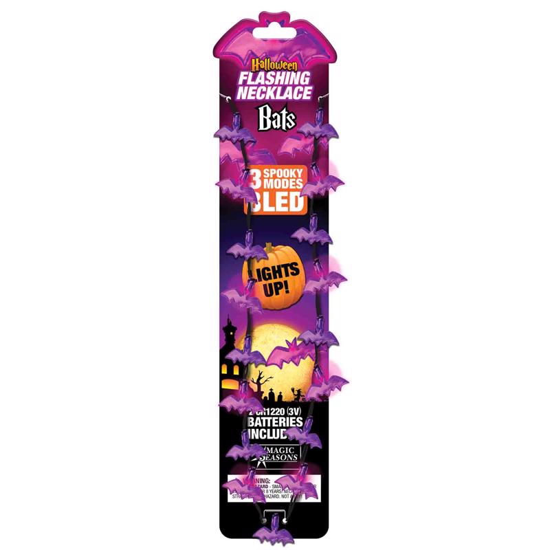 Magic Seasons Halloween Bats/Spider Flashing Necklace 1 pk