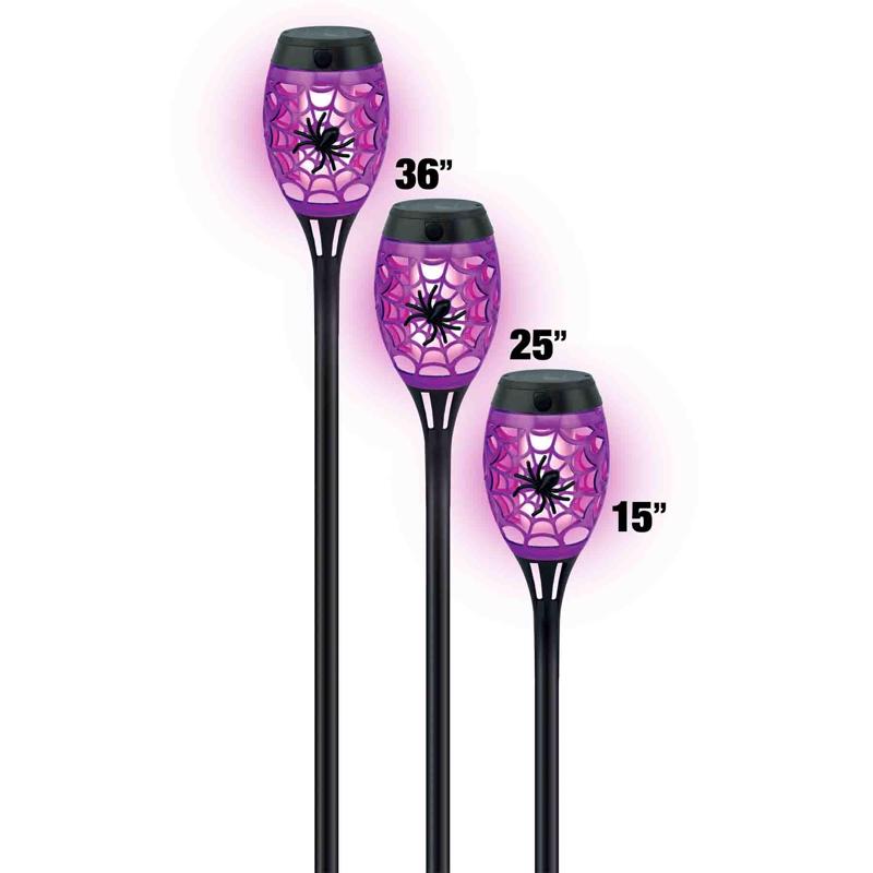 Magic Seasons Halloween Spider Web Flicker Pathway Torch 1 pk