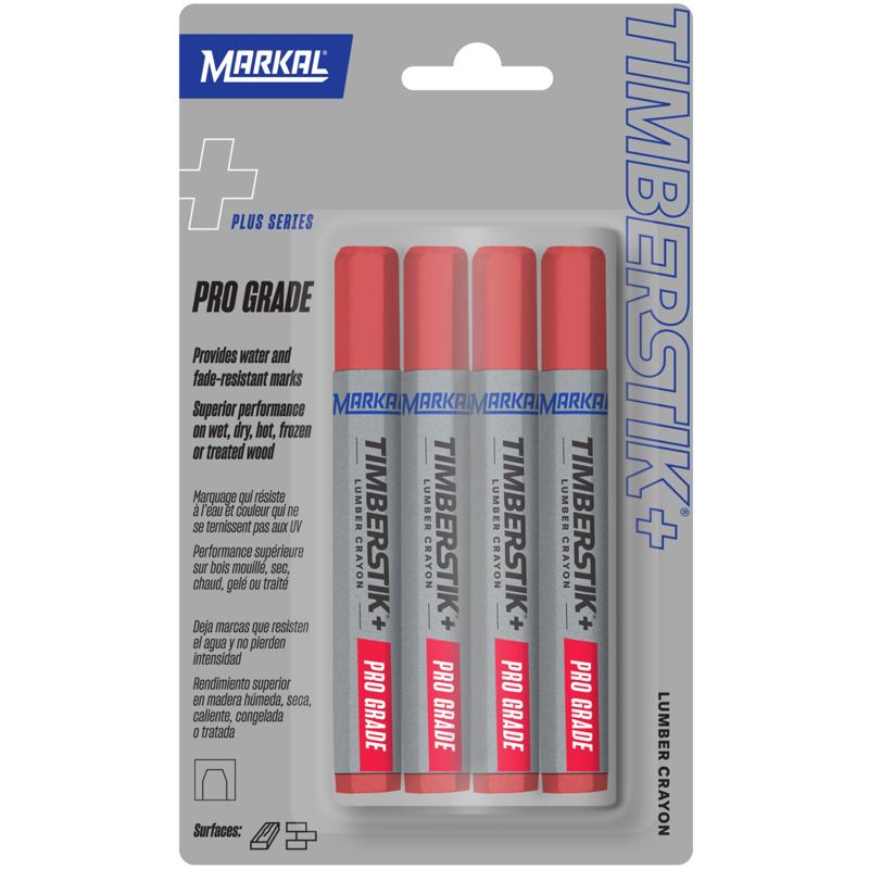 LUMBER CRAYON RED 8" 4PC