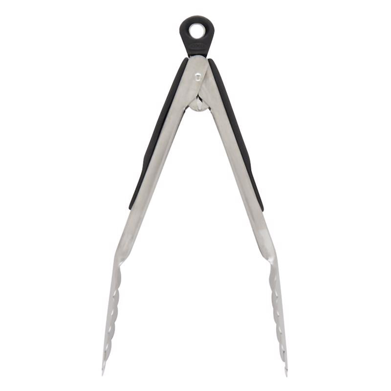 OXO Good Grips Silver/Black Stainless Steel Tongs