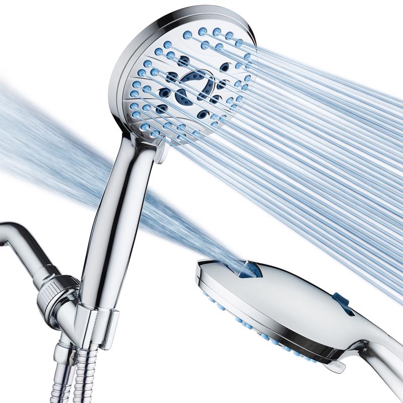 AquaCare Antimicrobial AS Seen On TV Handheld Shower Head Stainless Steel 1 pk