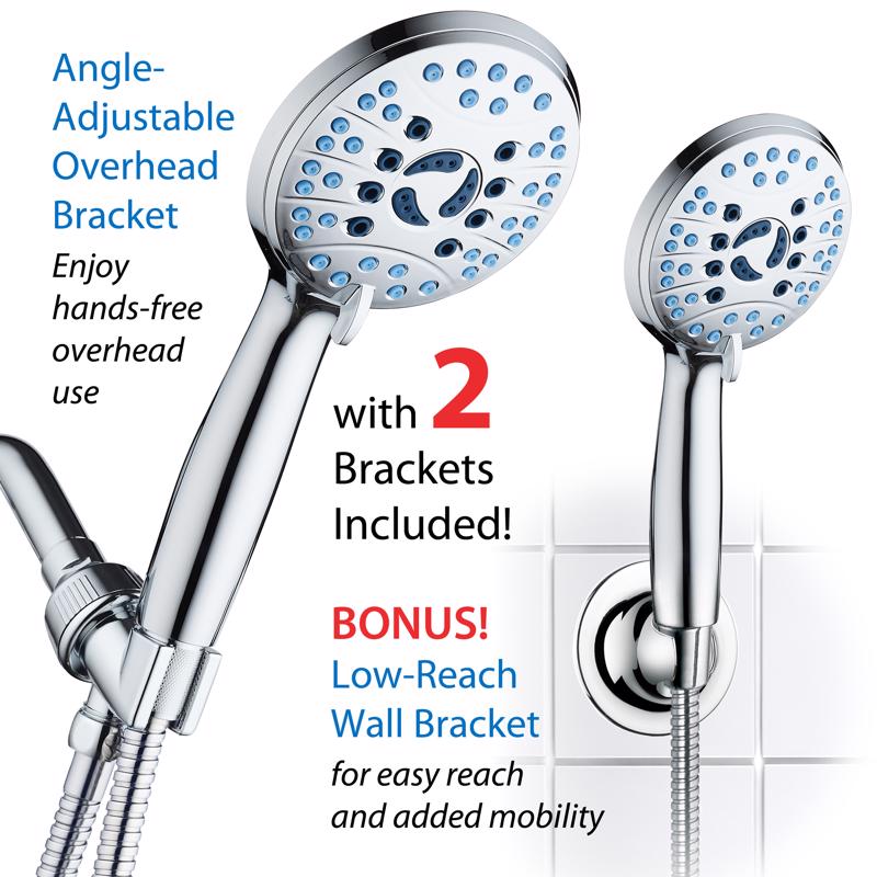 AquaCare Antimicrobial AS Seen On TV Handheld Shower Head Stainless Steel 1 pk