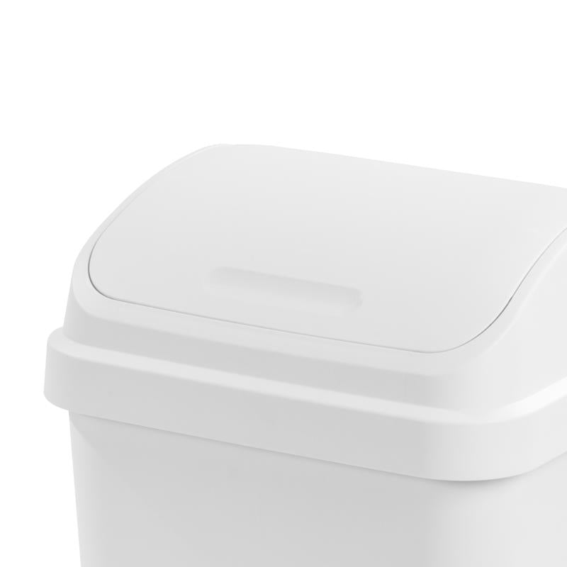 Sterilite SwingTop 13 gal White Polypropylene Trash Can