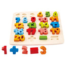Hape Chunky Number Math Puzzle Hardwood Assorted 29 pc