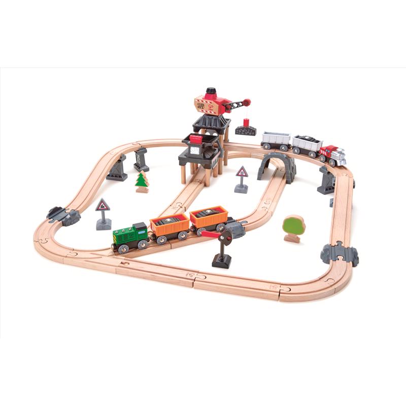 Hape Mining Loader Set Wood Assorted 64 pc