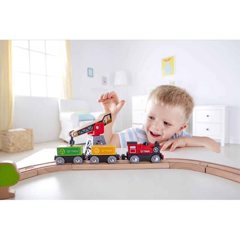 Hape Train Set Wood Assorted 19 pc