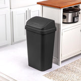 Sterilite 13 gal Black Plastic Wastebasket