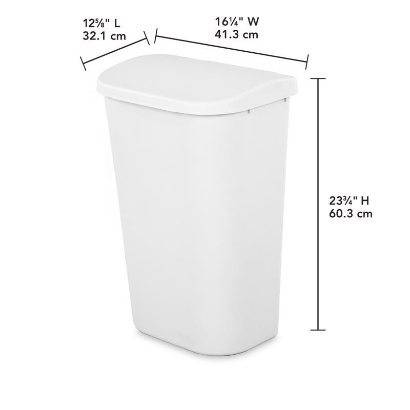 Sterilite 11.3 gal White Plastic D-Shape Wastebasket