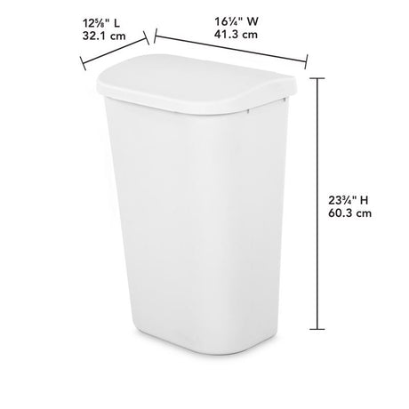 Sterilite 11.3 gal White Plastic D-Shape Wastebasket