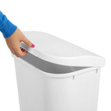 Sterilite 11.3 gal White Plastic D-Shape Wastebasket